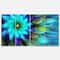 Designart - Massive Blue Green Fractal Flower - Floral Canvas Art Print